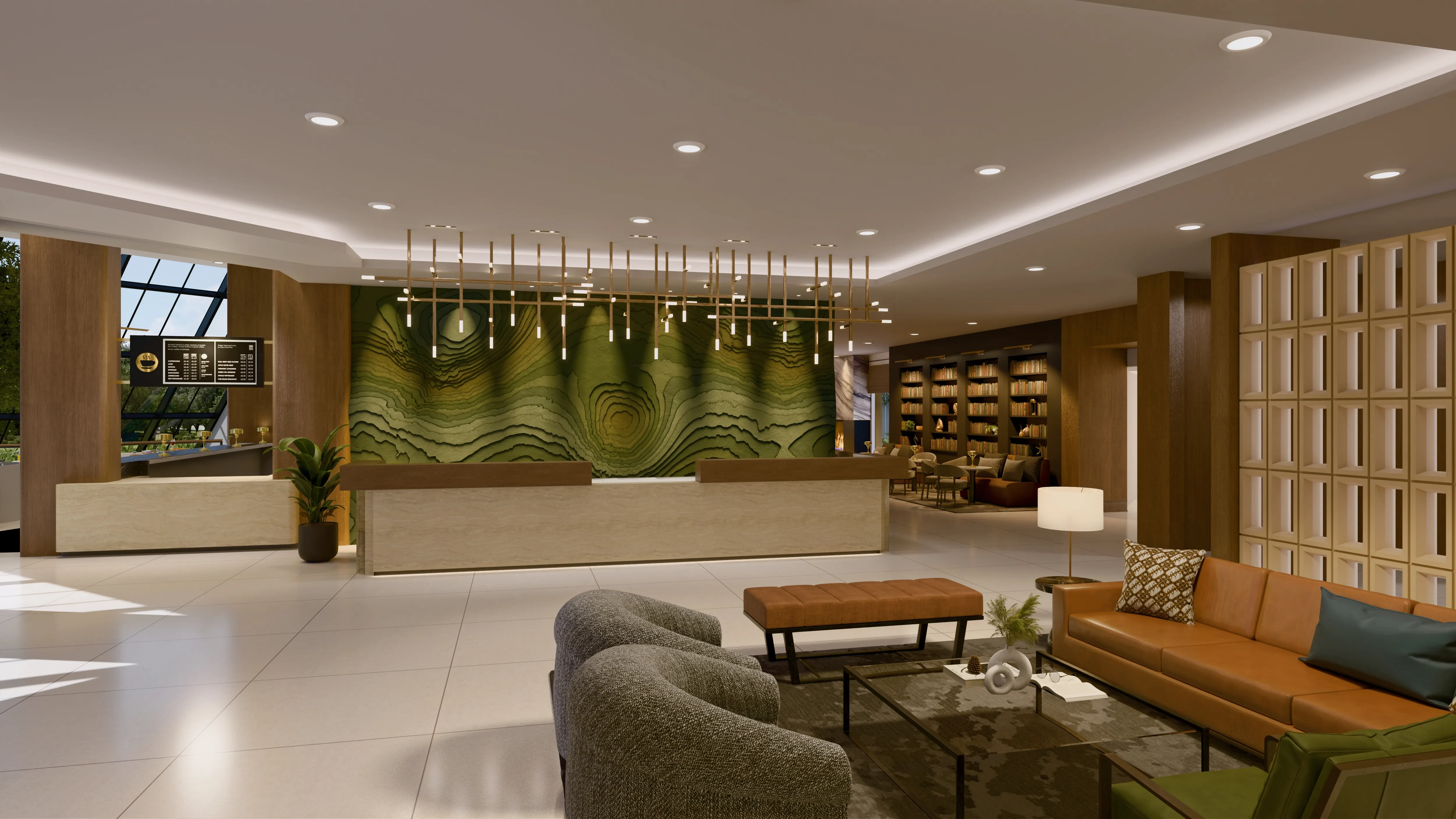 VR headset and architectural interior on screen